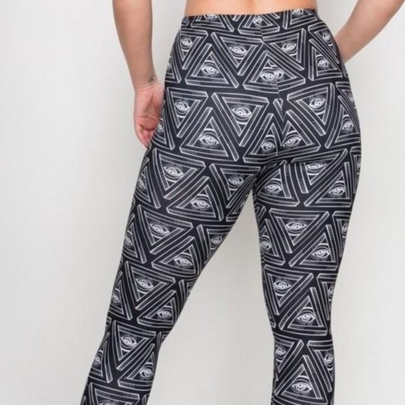 LAST PAIR ALERT: Miz Third Eye: Triangle 3D illusion Graphic Leggings XL - Picture 9 of 10